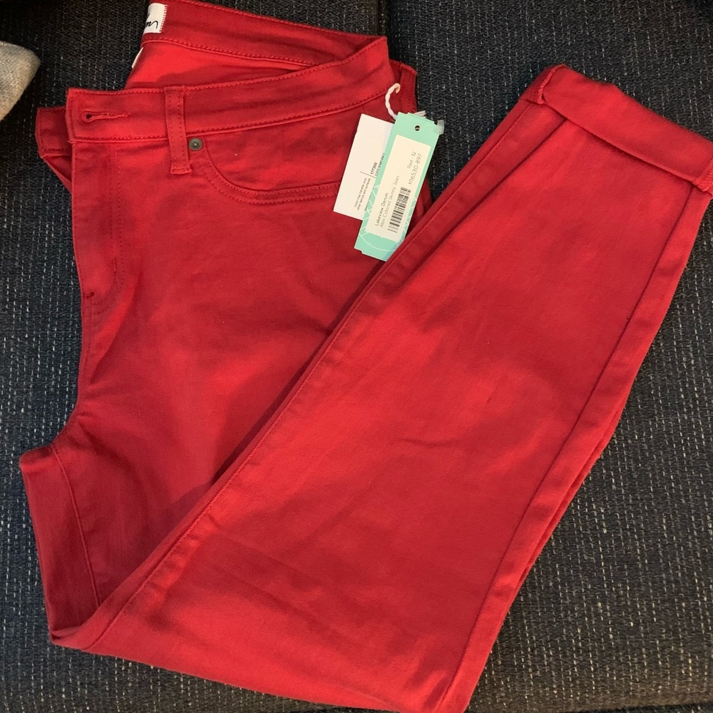 Lakeview denim red skinny jeans size 12 NWT